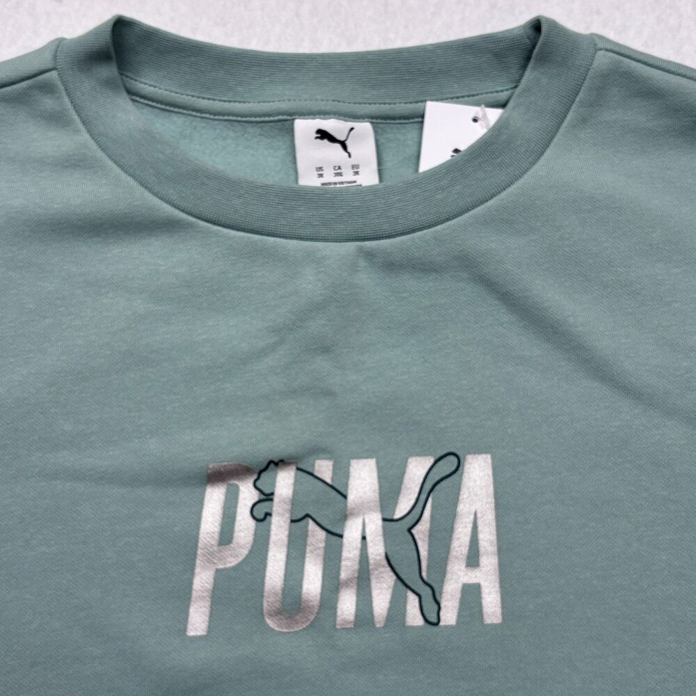 NWT Puma Ladies Seamoss Green Relaxed Fit Crewneck Sweatshirt Size 3X - $45